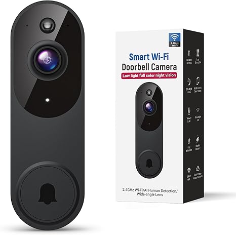 GadgetHomeStead Smart Video Doorbell Camera - Wireless, AI Human Detection, Night Vision & 2-Way Audio