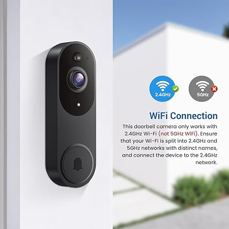 GadgetHomeStead Smart Video Doorbell Camera - Wireless, AI Human Detection, Night Vision & 2-Way Audio