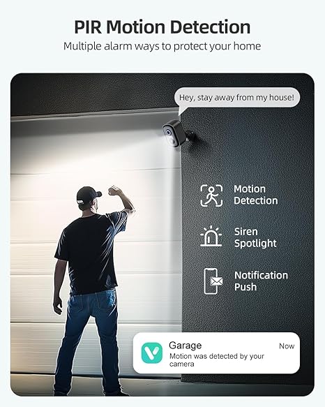 GadgetHomeStead 2K Wireless Outdoor Security Camera – Battery Powered with AI Motion Detection, Color Night Vision & Siren Alarm