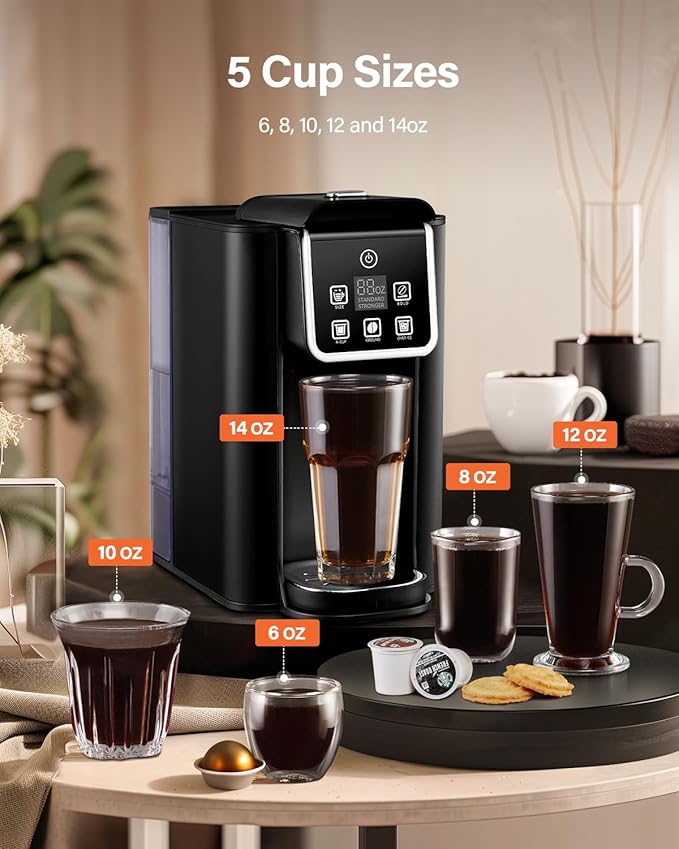 GadgetHomeStead Single Serve Coffee Maker 2.0 – Hot & Iced Coffee Machine for K-Cup Pods & Ground Coffee