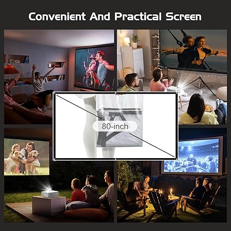 GadgetHomeStead Mini Projector with Two-Way Bluetooth, Full HD 1080P, Portable Video Projector with Screen – Perfect for Home Movies