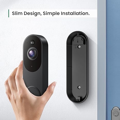 GadgetHomeStead Smart Video Doorbell Camera - Wireless, AI Human Detection, Night Vision & 2-Way Audio