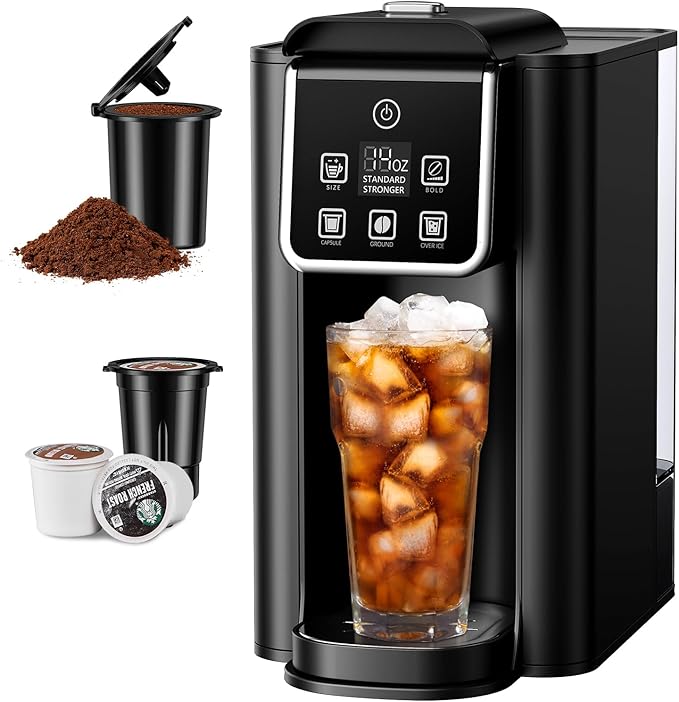 GadgetHomeStead Single Serve Coffee Maker 2.0 – Hot & Iced Coffee Machine for K-Cup Pods & Ground Coffee