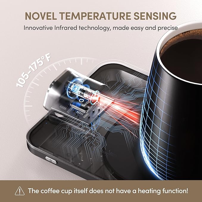 GadgetHomeStead Smart Heated Coffee Mug Warmer & Mug Set – Keep Your Drink at the Perfect Temperature!